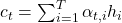 c_t = \sum_{i=1}^T \alpha_{t,i} h_i